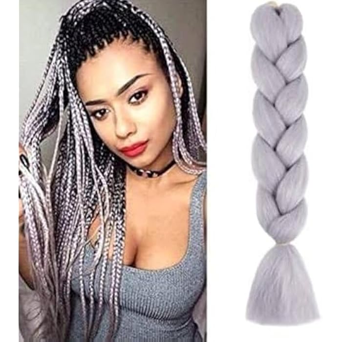 DILLARDS Women African Braids Hair Extension, 60Cm, Grey - Image 3